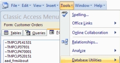 Classic MS Access Database Menu