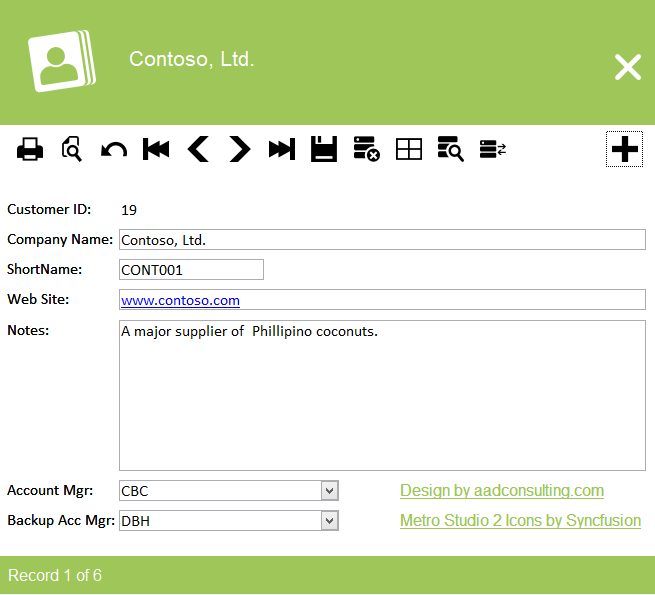 Metro GUI for Micorsoft Access