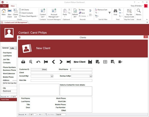 METRO Access 2013 Theme Ribbon Switchboard Demo