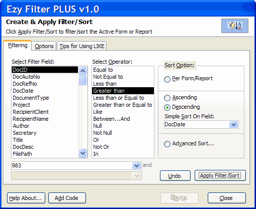 Ezy Filter & Ezy Reporter Data Analysis Pack 