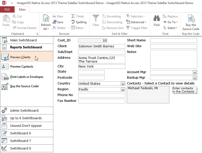 Native Access SideBar Switchboard