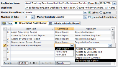 Ezy Dashboard Builder for MS Access