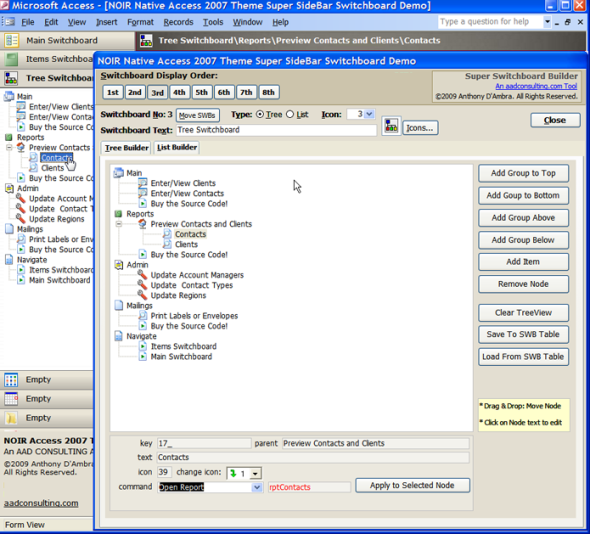 Super Dashboard Switchboard and Builder for MS Access